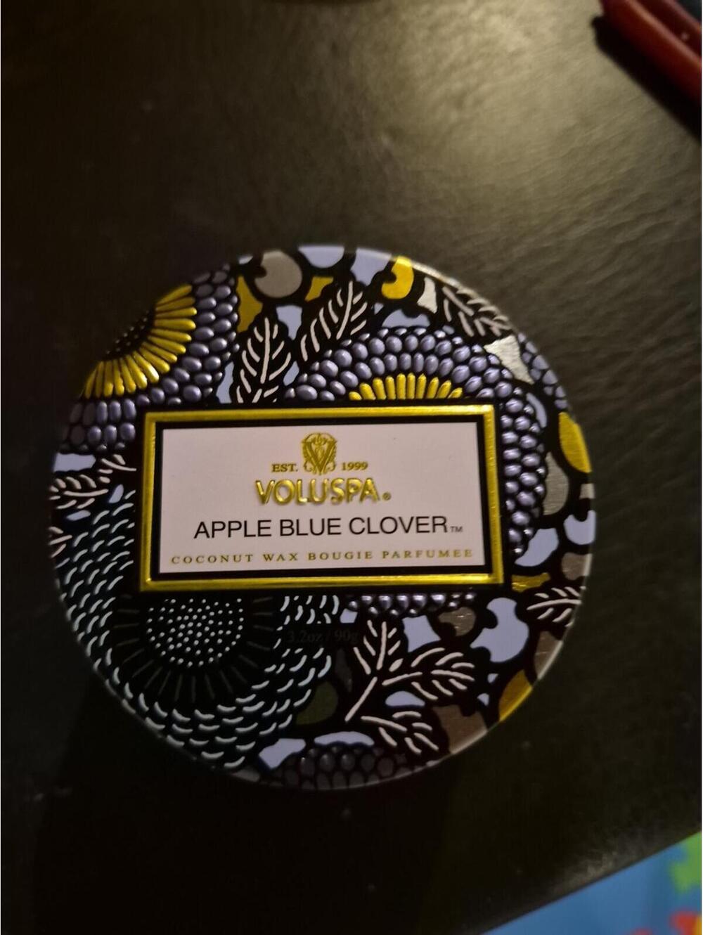 NEW VOLUSPA APPLE BLUE CLOVER PETITE JAR CANDLE 3.2 OZ  RARE CANDLE!!